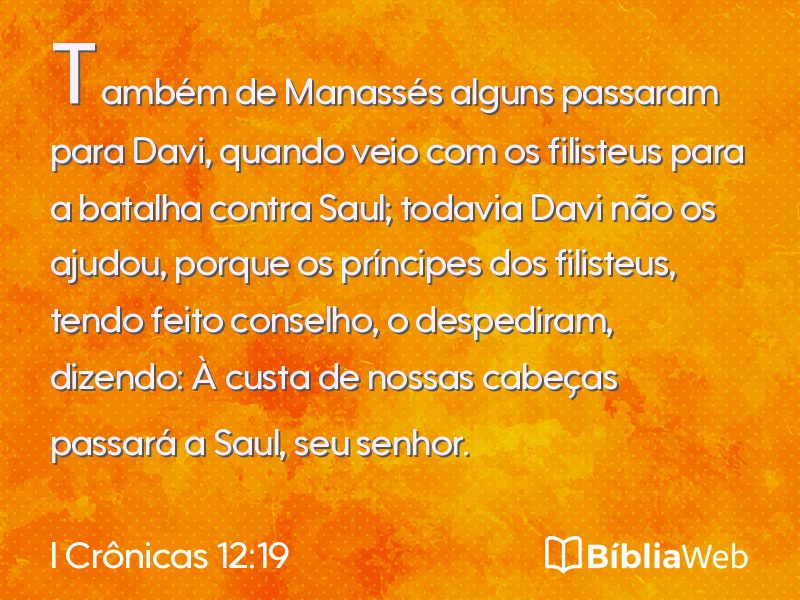 I Crônicas 12:19 em imagem para compartilhar