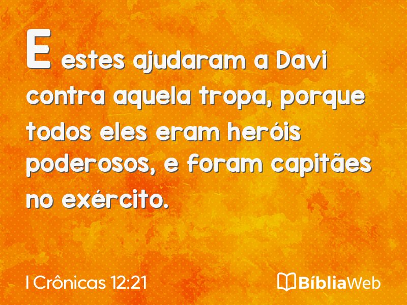 I Crônicas 12:21 em imagem para compartilhar