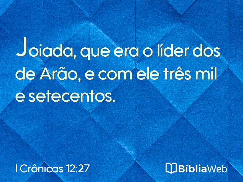 I Crônicas 12:27 em imagem para compartilhar