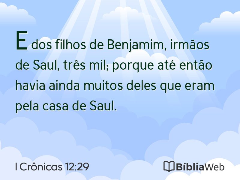 I Crônicas 12:29 em imagem para compartilhar