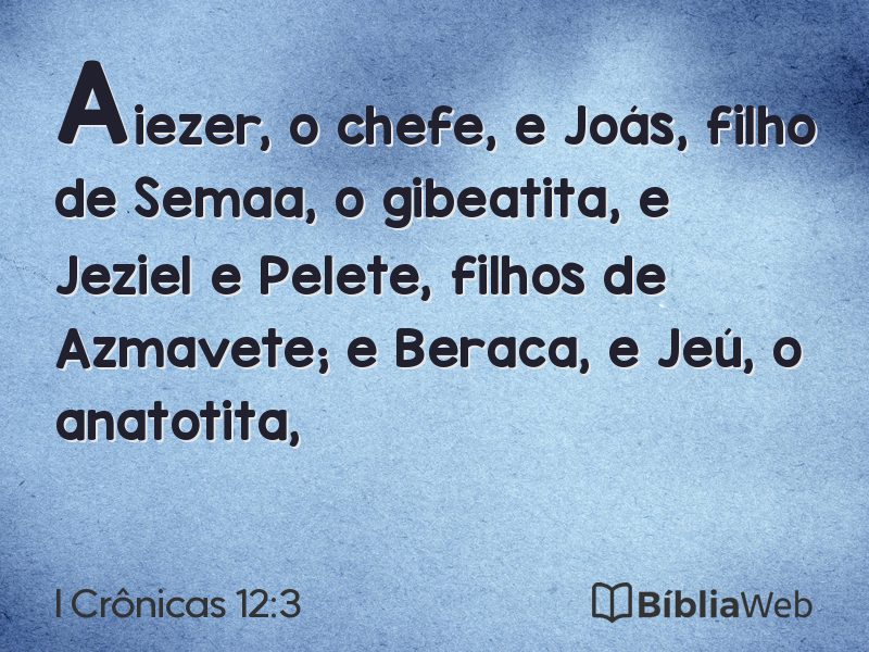I Crônicas 12:3 em imagem para compartilhar