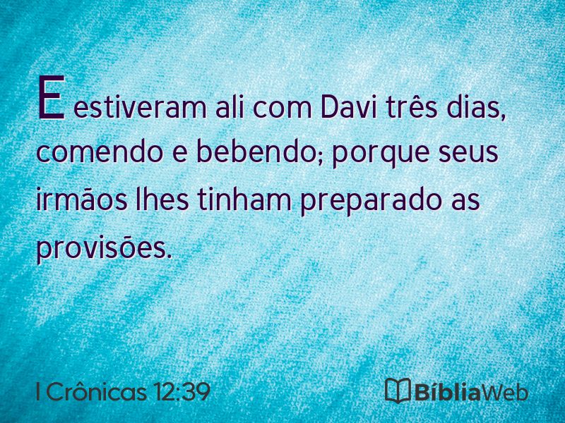 I Crônicas 12:39 em imagem para compartilhar