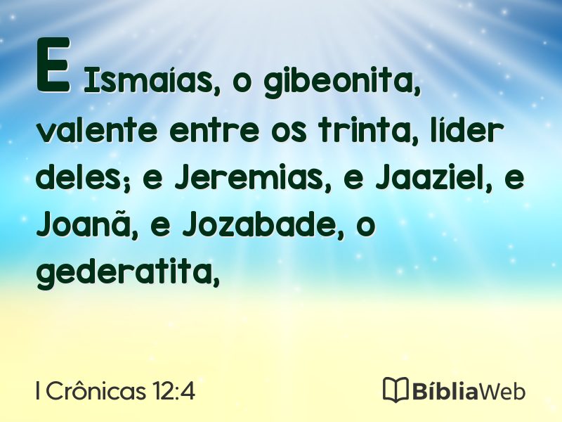 I Crônicas 12:4 em imagem para compartilhar