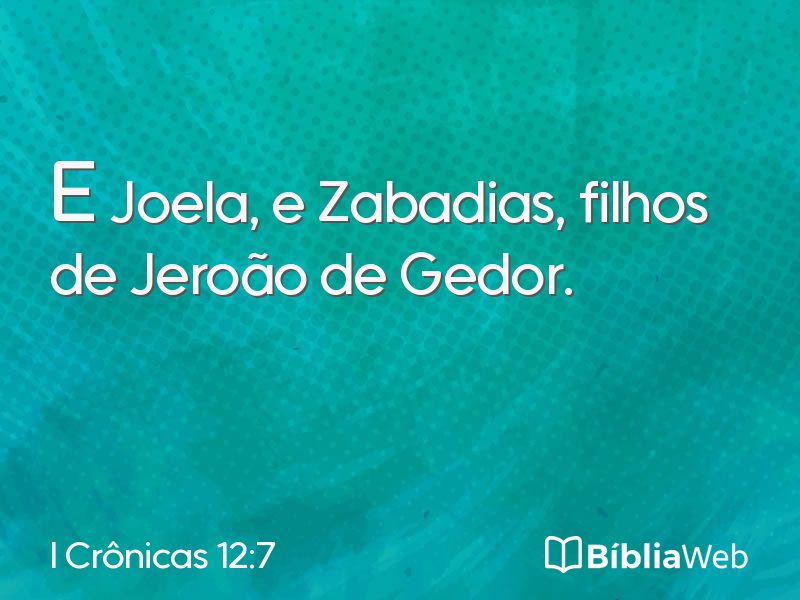 I Crônicas 12:7 em imagem para compartilhar