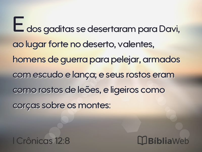 I Crônicas 12:8 em imagem para compartilhar