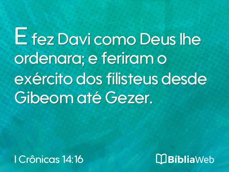 I Crônicas 14:16 em imagem para compartilhar