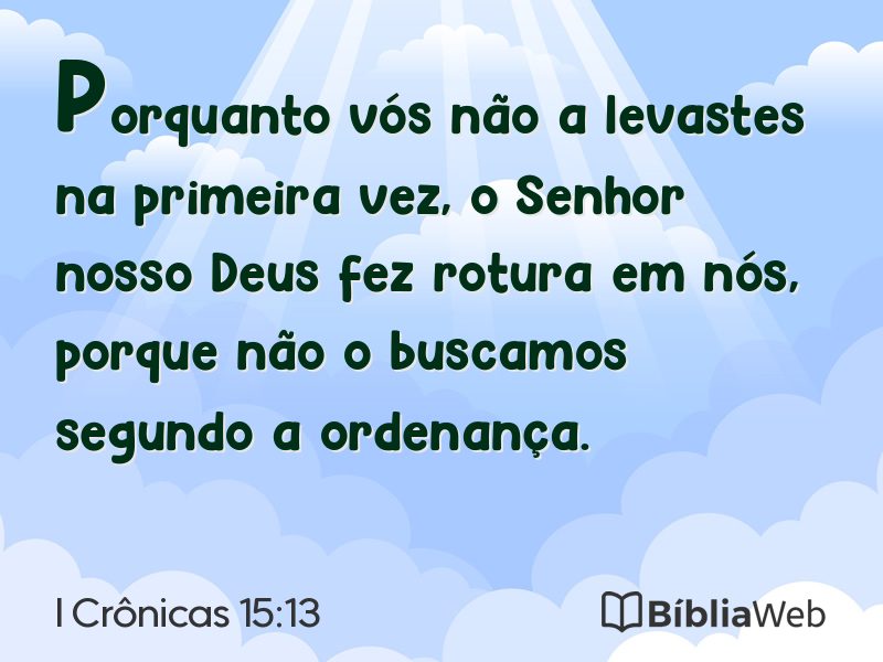 I Crônicas 15:13 em imagem para compartilhar