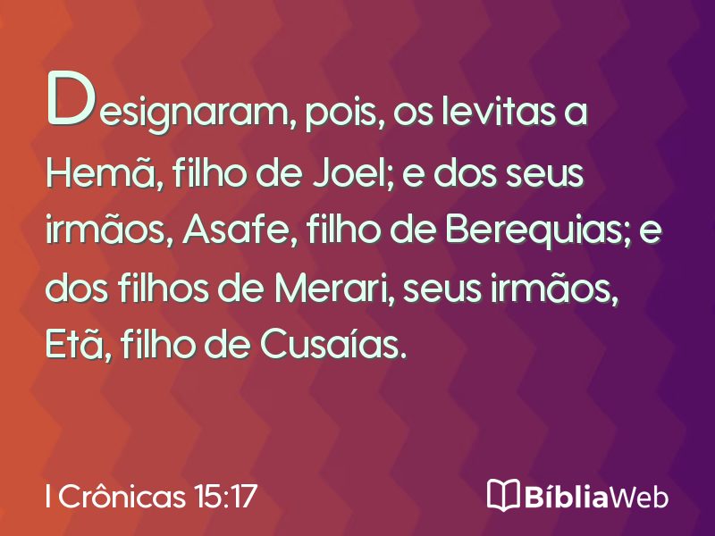 I Crônicas 15:17 em imagem para compartilhar