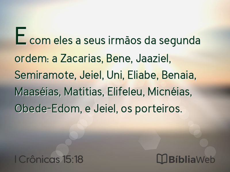 I Crônicas 15:18 em imagem para compartilhar