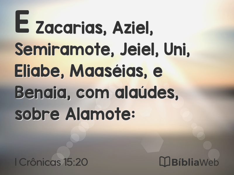 I Crônicas 15:20 em imagem para compartilhar