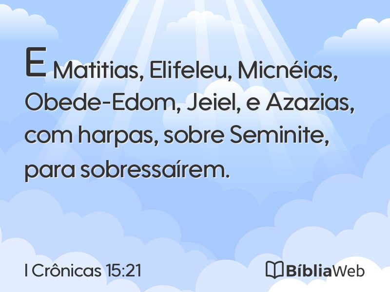 I Crônicas 15:21 em imagem para compartilhar