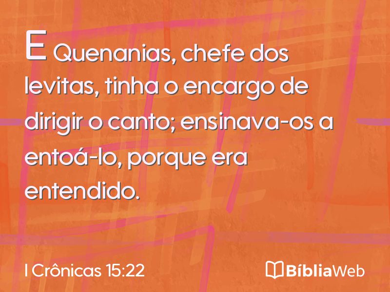 I Crônicas 15:22 em imagem para compartilhar