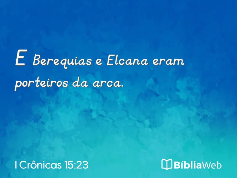 I Crônicas 15:23 em imagem para compartilhar