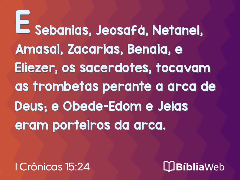 I Crônicas 15:24 em imagem para compartilhar