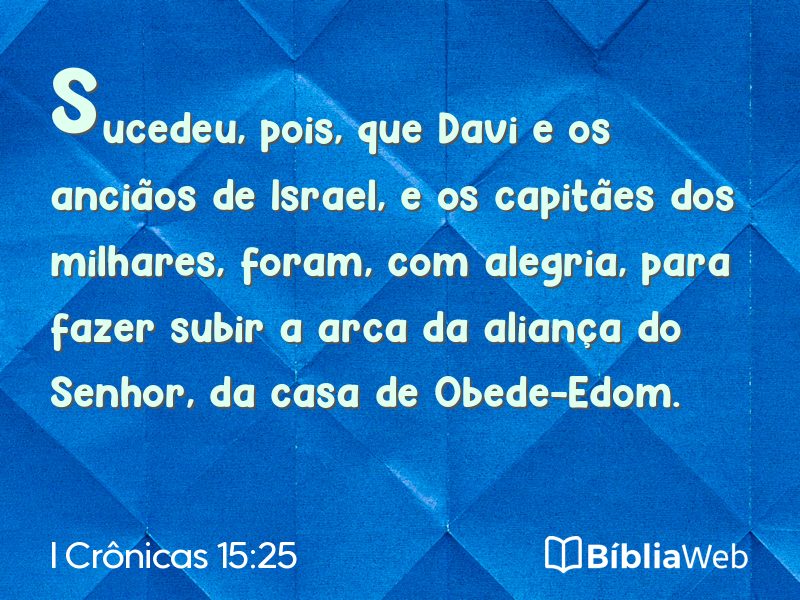 I Crônicas 15:25 em imagem para compartilhar