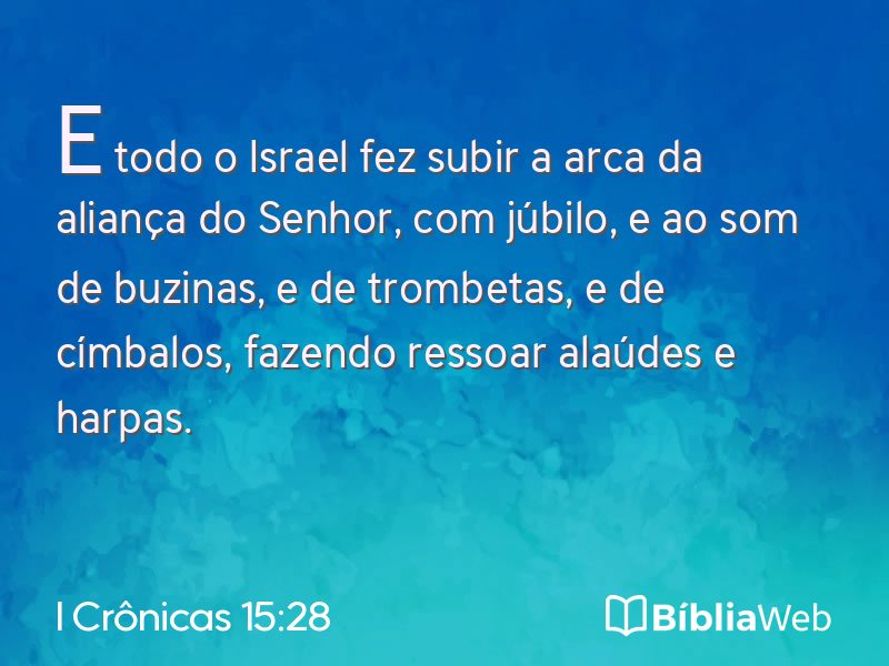 I Crônicas 15:28 em imagem para compartilhar