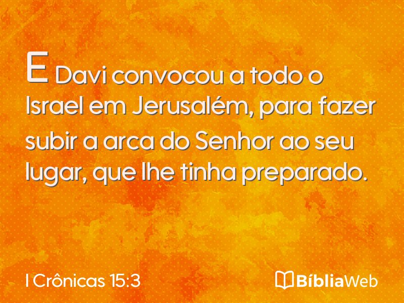 I Crônicas 15:3 em imagem para compartilhar