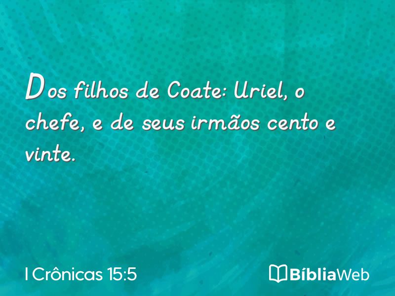 I Crônicas 15:5 em imagem para compartilhar