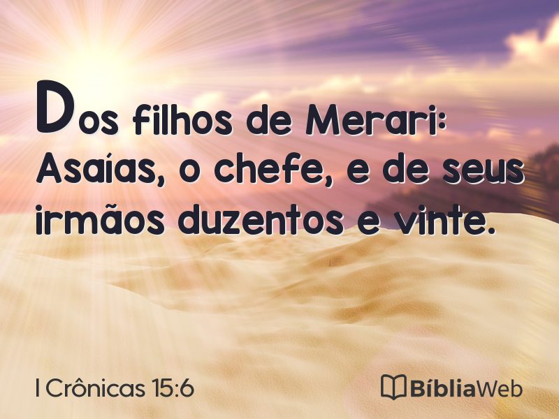 I Crônicas 15:6 em imagem para compartilhar