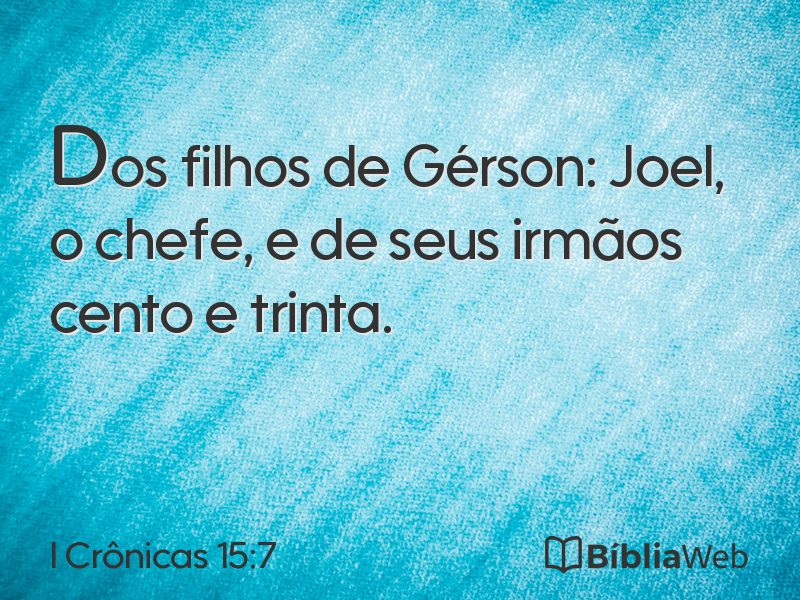I Crônicas 15:7 em imagem para compartilhar