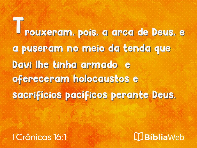 I Crônicas 16:1 em imagem para compartilhar