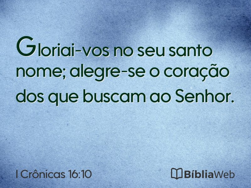 I Crônicas 16:10 em imagem para compartilhar