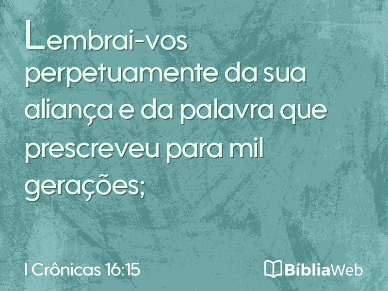 I Crônicas 16:15 em imagem para compartilhar