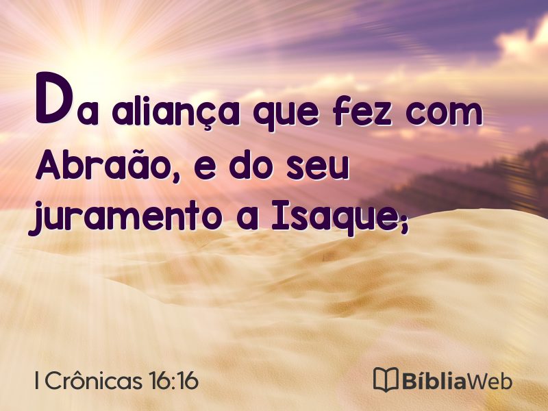 I Crônicas 16:16 em imagem para compartilhar