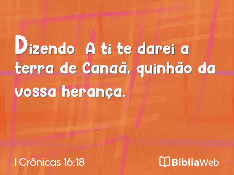 I Crônicas 16:18 em imagem para compartilhar