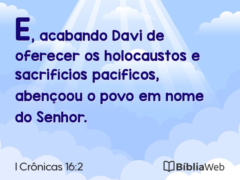 I Crônicas 16:2 em imagem para compartilhar