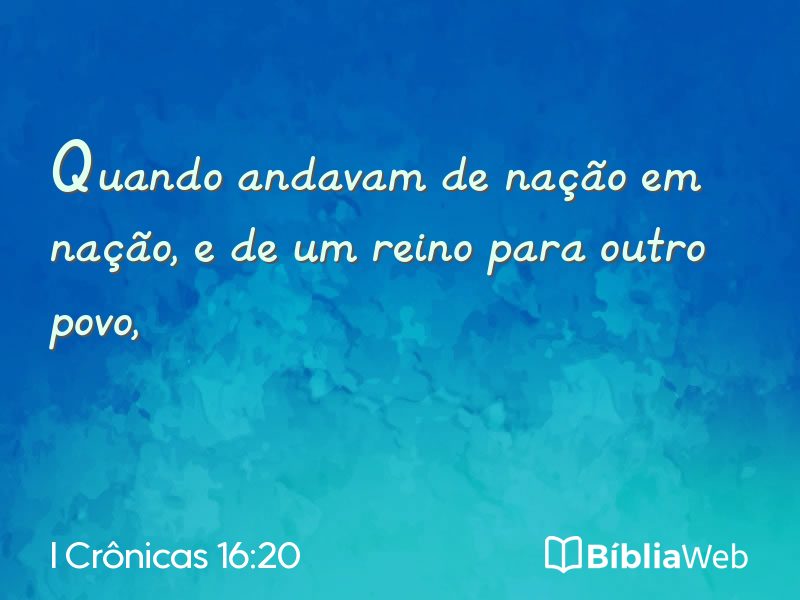 I Crônicas 16:20 em imagem para compartilhar