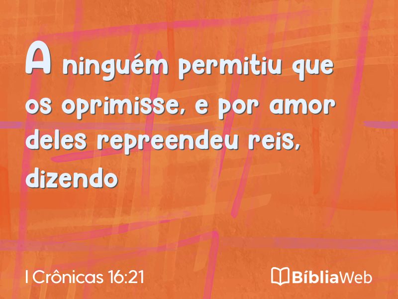 I Crônicas 16:21 em imagem para compartilhar