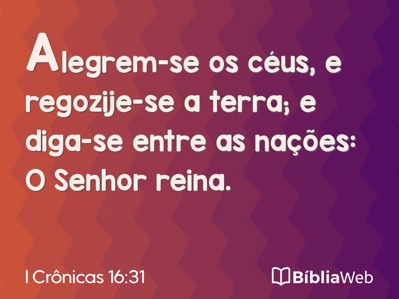 I Crônicas 16:31 em imagem para compartilhar