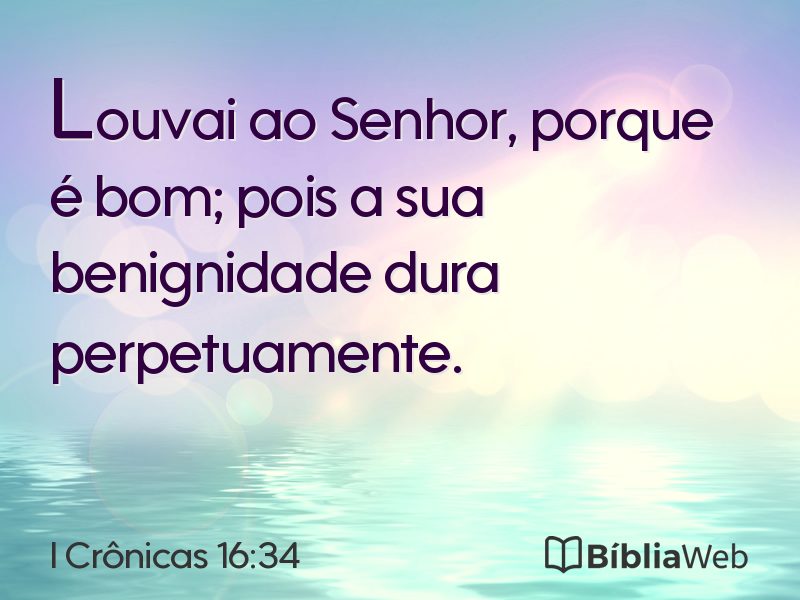 I Crônicas 16:34 em imagem para compartilhar