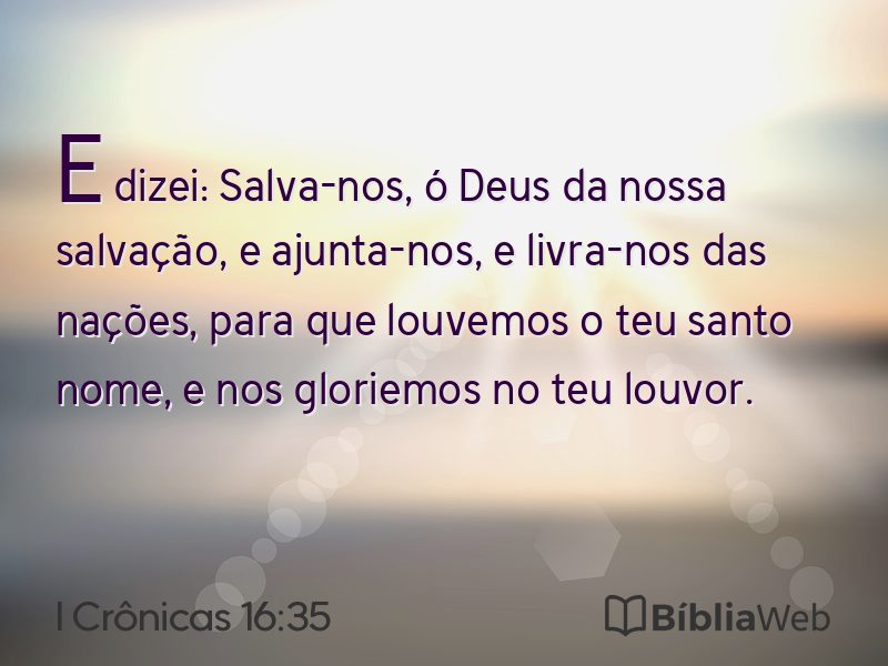 I Crônicas 16:35 em imagem para compartilhar
