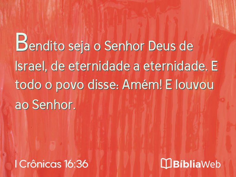 I Crônicas 16:36 em imagem para compartilhar