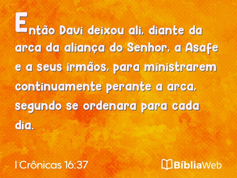 I Crônicas 16:37 em imagem para compartilhar