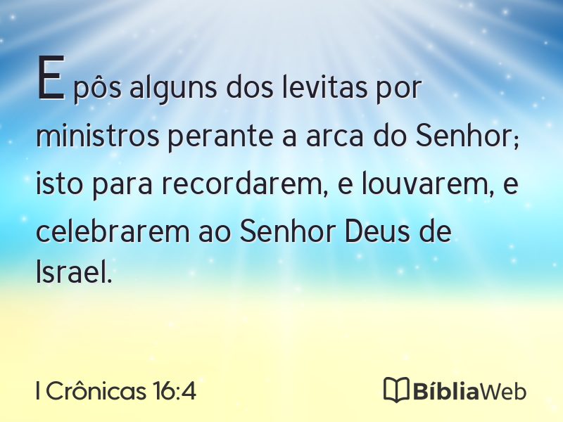 I Crônicas 16:4 em imagem para compartilhar