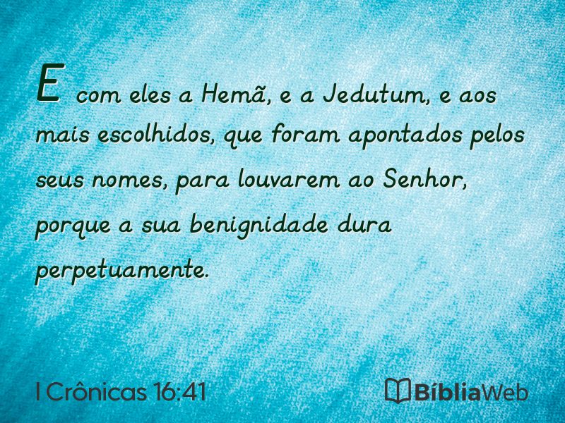 I Crônicas 16:41 em imagem para compartilhar
