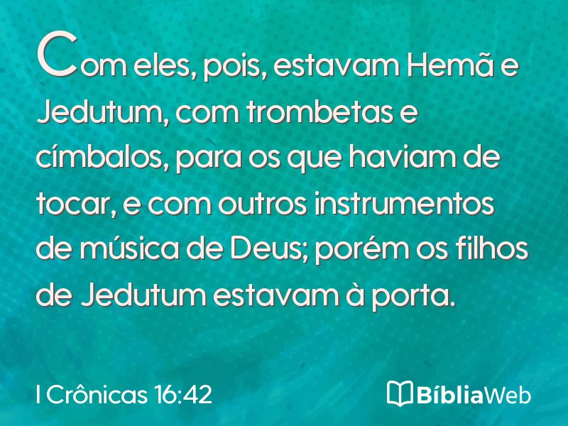 I Crônicas 16:42 em imagem para compartilhar