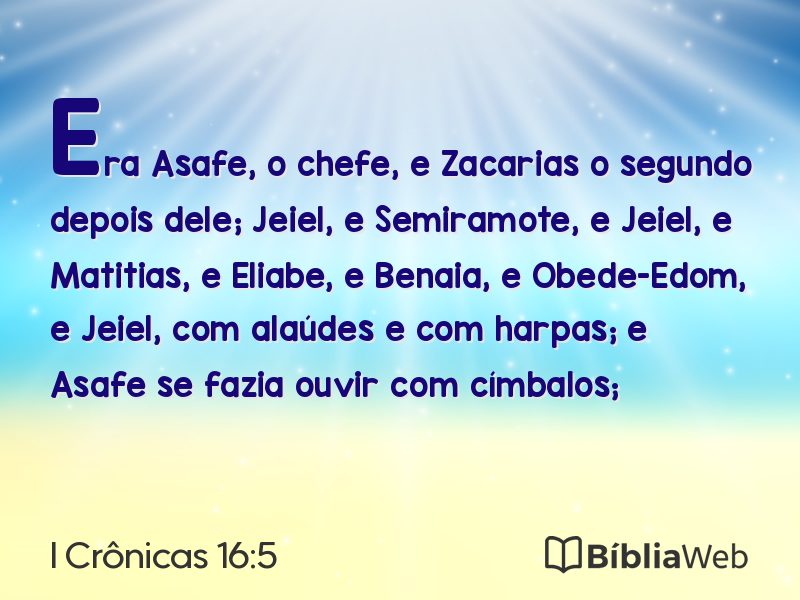 I Crônicas 16:5 em imagem para compartilhar
