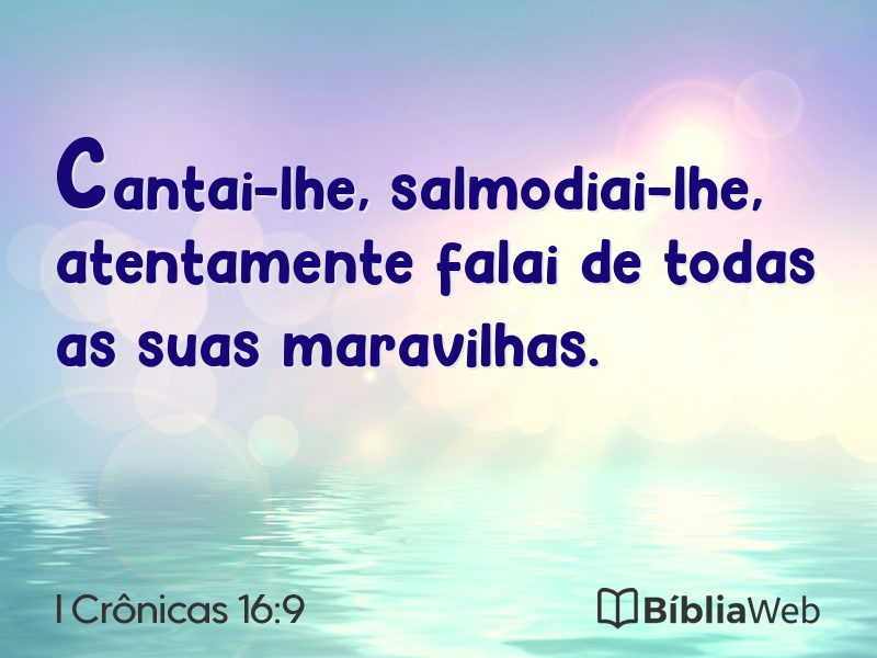 I Crônicas 16:9 em imagem para compartilhar
