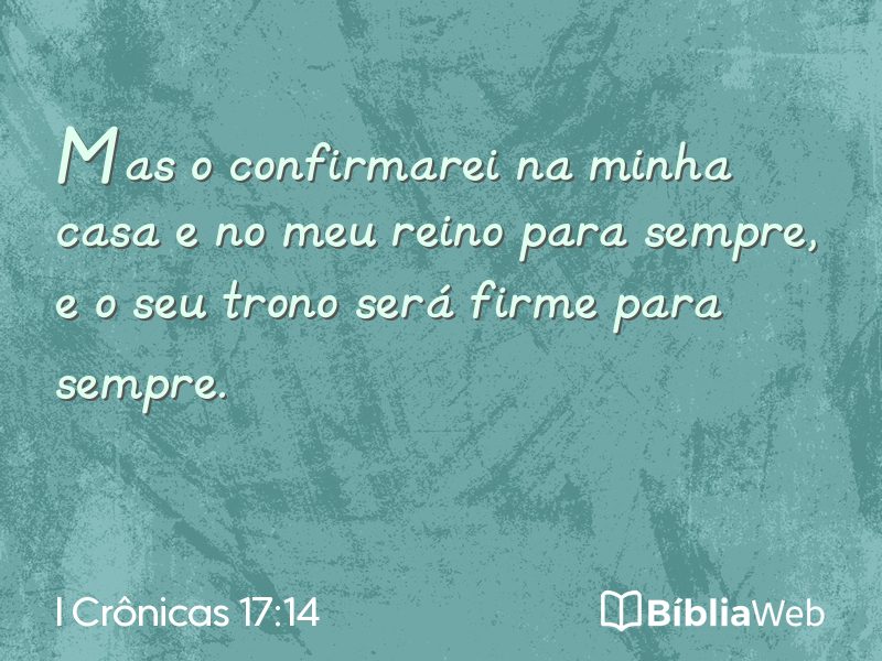 I Crônicas 17:14 em imagem para compartilhar