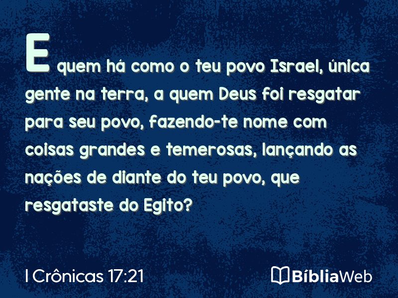 I Crônicas 17:21 em imagem para compartilhar