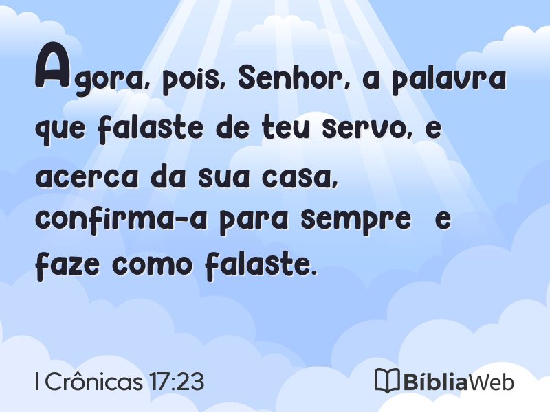I Crônicas 17:23 em imagem para compartilhar