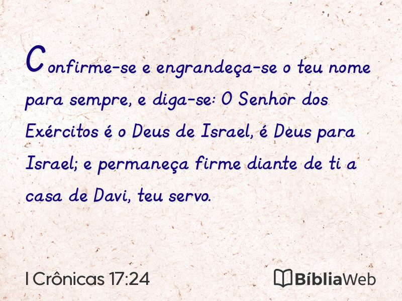 I Crônicas 17:24 em imagem para compartilhar
