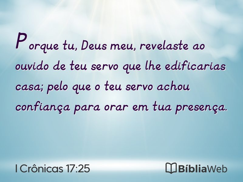 I Crônicas 17:25 em imagem para compartilhar