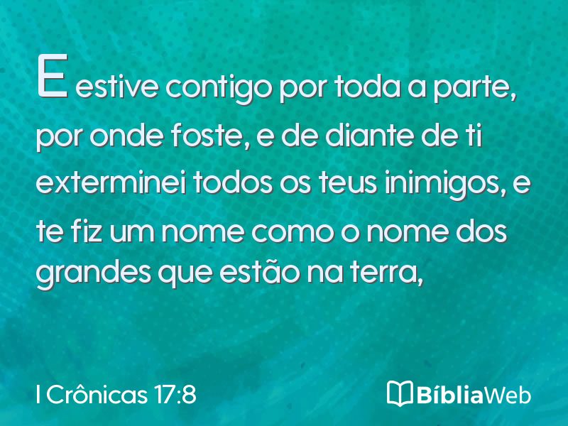 I Crônicas 17:8 em imagem para compartilhar