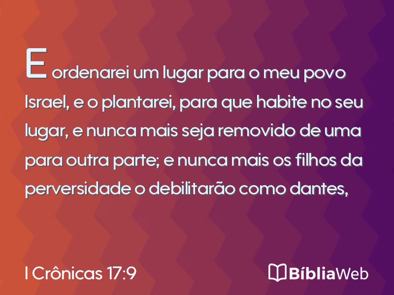 I Crônicas 17:9 em imagem para compartilhar