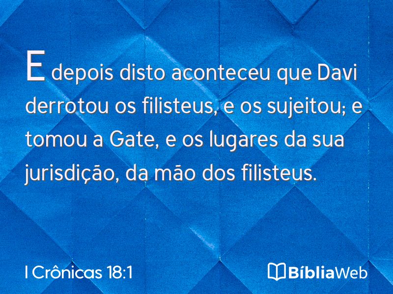 I Crônicas 18:1 em imagem para compartilhar
